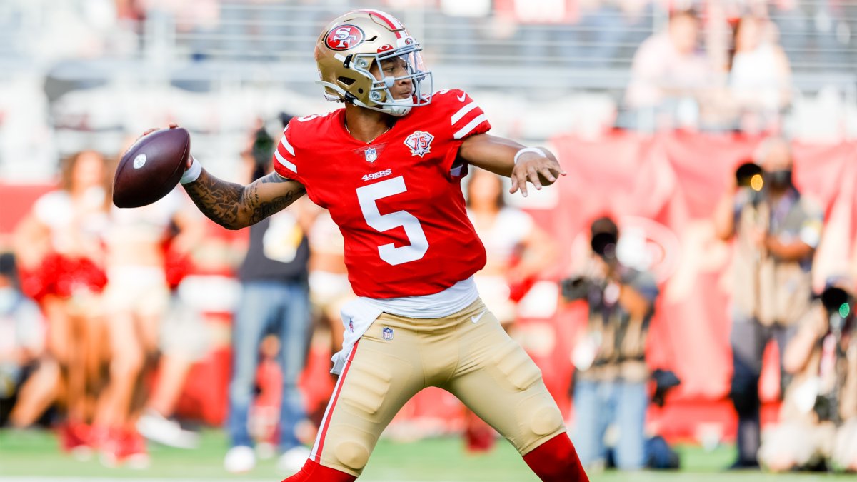 49ers rookie QB Trey Lance has his first splash play, on a nice 80-yard TD  toss (video)