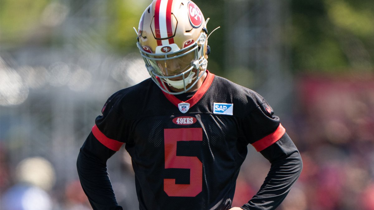 Kyle Shanahan discusses 49ers' QB room dynamic with Trey Lance, Jimmy  Garoppolo