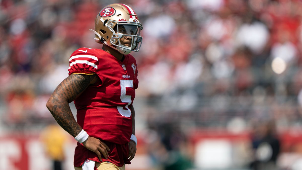 Trey Lance ditches finger splint but still isn't throwing at practice; 49ers  jersey number updates