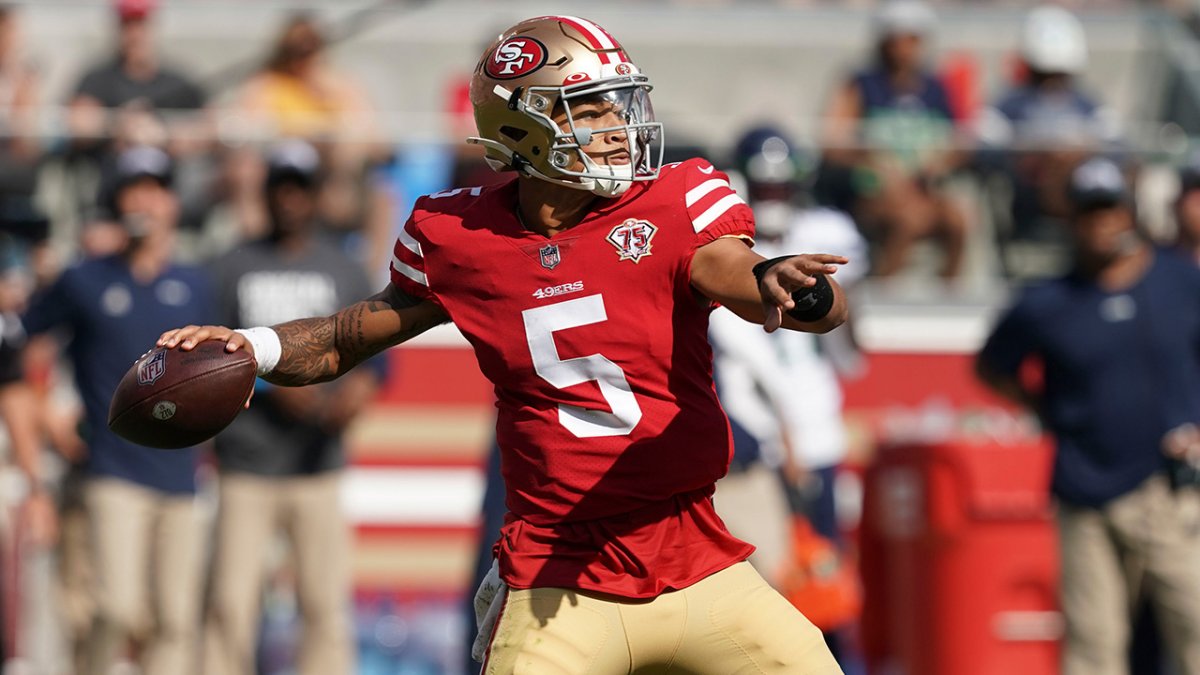 San Francisco 49ers rookie Trey Lance throws touchdown pass on first NFL  pass attempt against Detroit Lions 