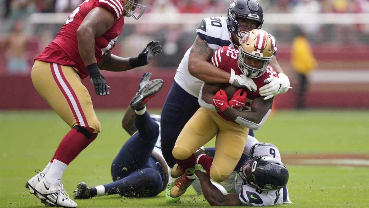 How Ty Davis-Price's ankle injury impacts 49ers' running back plan – NBC  Sports Bay Area & California