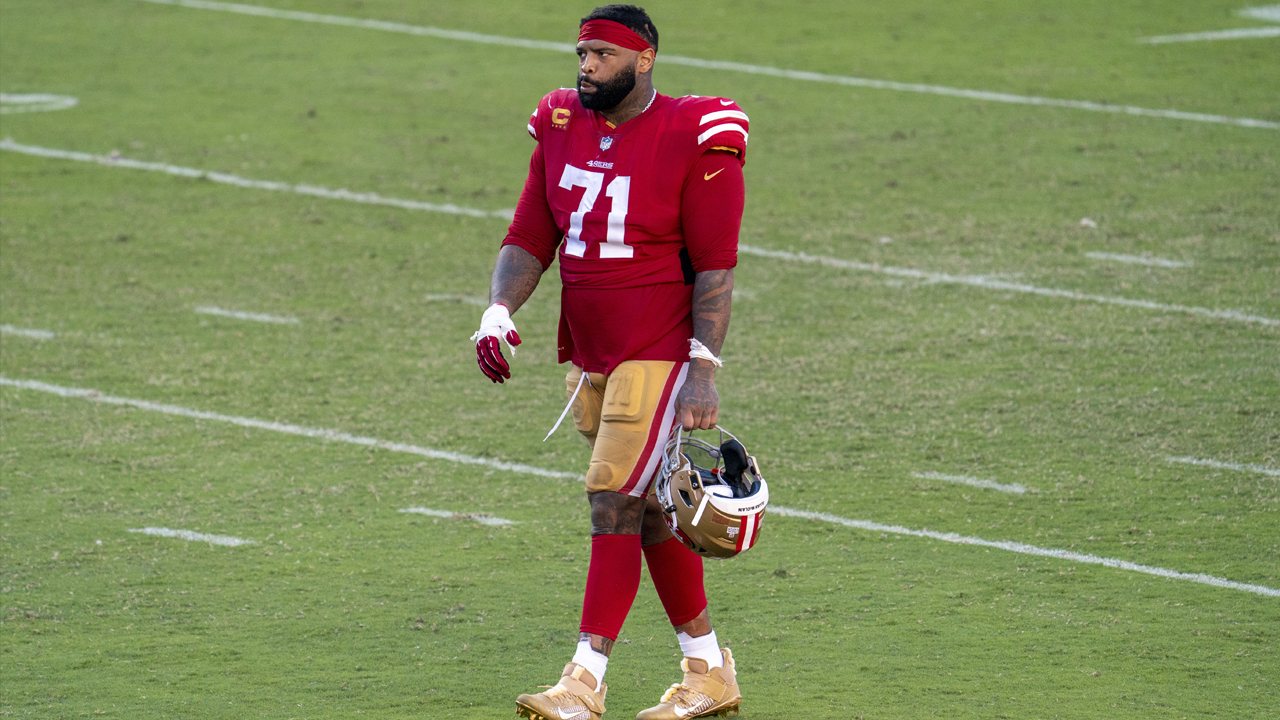 <p>After this season, the 49ers will have to make a decision on whether to pick up the fifth-year option on right tackle Mike McGlinchey for the 2022 season. Regardless, they will certainly have him back for next year.</p>

<p>The 49ers will be evaluating the other spots on the line in these final six games. But we can envision other starting spots along the offensive line going to left guard Laken Tomlinson, Daniel Brunskill or Ben Garland at center, and Colton McKivitz at right guard.</p>

<p>The one major question mark for the future is at left tackle.</p>

<p>Trent Williams still has good football ahead of him. Shanahan made it known this week that re-signing Williams will be a top priority.</p>

<p>“Trent knows how I feel about him and how our whole team feels about him,” Shanahan said. “I think Trent feels the same, so hopefully it makes sense for him to stay here and I know it makes sense for us.”</p>

<p>If the 49ers are unable to bring back Williams, that will open a gaping hole on the offensive line that will be difficult to fill.</p>
