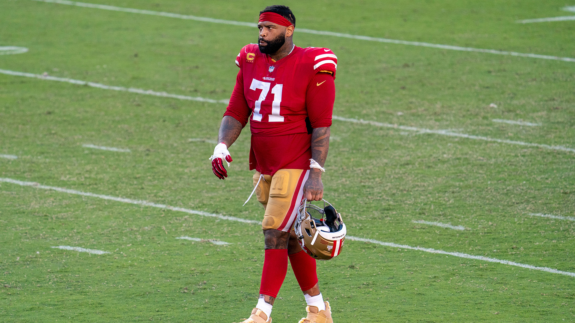 <p>Williams certainly has appeared to settle into his role as the 49ers’ blindside protector for Mullens.</p>

<p>He will be going up against his former team, but not necessarily against a former teammate.<br />
Defensive end Chase Young, the No. 2 overall pick in the draft, figures to be a rising star in the league. Williams, 32, believes he is playing as well as ever in returning to action after sitting out all of the 2019 season.</p>

<p>As part of the agreement when the 49ers acquired Williams from Washington in a trade, the team cannot use its franchise tag on him. He is scheduled to be an unrestricted free agent at the end of the season.</p>

<p>Williams figures to be the 49ers’ top priority to re-sign, so this is the type of matchup they expect him to dominate.</p>
