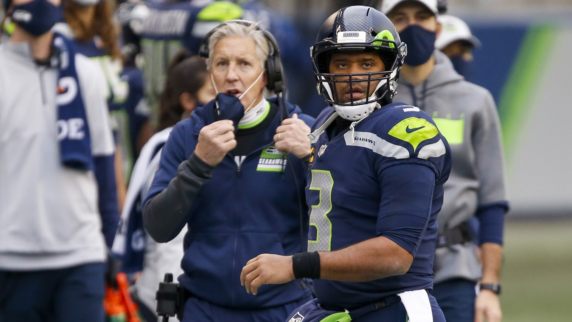 <p>Things aren't going great in the Pacific Northwest.</p>
<p>Russell Wilson might not have requested a trade, but anytime you have your agent send out a list of team you would be fine playing for, it's clear you'd like a change.</p>
<p>Of the four teams Wilson initially had on his list -- Raiders, Bears, Dallas Cowboys and New Orleans Saints -- two no longer are viable options as the Cowboys signed Dak Prescott to a monster contract and the Saints seem content to ride with Taysom Hill and Jameis Winston in 2021.</p>
<p>The Bears reportedly made an offer and the Seahawks said thanks but no thanks. As for the Raiders, well that offensive line Wilson thought would keep him clean has been dismantled.</p>
<p>So, it appears he and the Seahawks might be stuck with each other this season.</p>
<p>Seattle has done little in free agency to change Wilson's mind. Acquiring Gabe Jackson from the Raiders is a nice boost to the interior line, but more help is required and missing out on Hudson was a tough blow.</p>
<p>Pete Carroll has to find a way to mend his relationship with Wilson and bolster the line in front of his star quarterback, or else things could fall apart quickly.</p>