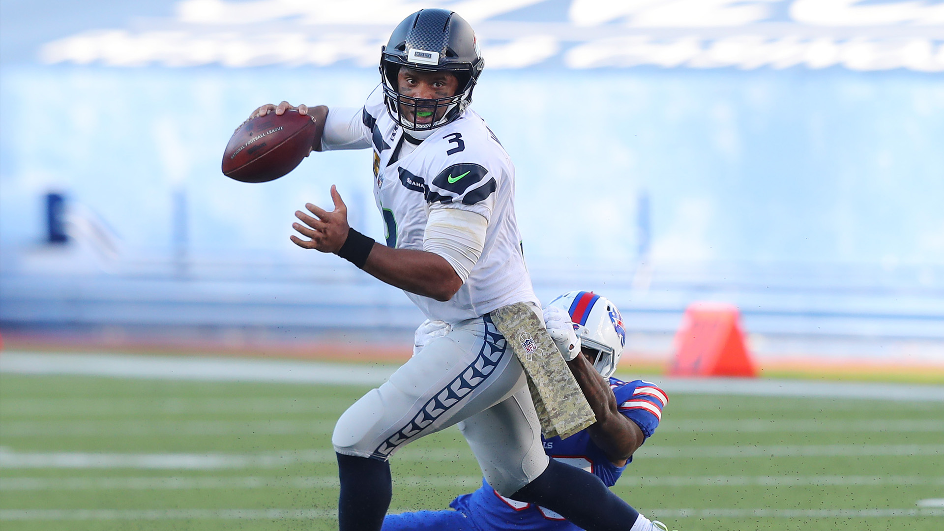 <p>In today's NFL, you have a shot as long as you have an elite quarterback. </p>

<p>Having a QB like Russell Wilson, Patrick Mahomes or Aaron Rodgers can help cover up many issues your team might have. </p>

<p>That's what the 2020 Seahawks are banking on. Seattle's defense is historically atrocious. Through eight games, the Seahawks are giving up 460 yards per game and 28.4 points per game. </p>

<p>Those 460 yards rank last in the NFL, while only the Raiders, Detroit Lions, Browns, New York Jets, Minnesota Vikings, Houston Texans, Jacksonville Jaguars and Dallas Cowboys give up more points per game. </p>

<p>Of the eight teams below the Seahawks, only the Raiders and Browns are possible playoff teams and neither has realistic Super Bowl hopes as Seattle does. </p>

<p>Wilson has been phenomenal this season. He's the MVP front-runner through Week 9 and I'm not sure it's really all that close. </p>

<p>And yet, with a defense that couldn't stop the Little Giants, let alone the Saints, Bucs, Packers, Cardinals and the like, it's probably all going to be for naught. </p>

<p>The Seahawks' defense practically demands that Wilson be near perfect for them to win. In six games, he has been. All six of those games, the Seahawks won. In the two games in which he was mortal -- including a four-turnover game Sunday against the Bills -- the Seahawks lost. </p>

<p>Seattle has no running game and they can't stop anyone. </p>

<p>Wilson very well could win the MVP. He's playing at a level few have in NFL history. And yet, the Seahawks look primed to waste it because they cannot field a defense capable of stopping anyone other than Jimmy Garoppolo. </p>
