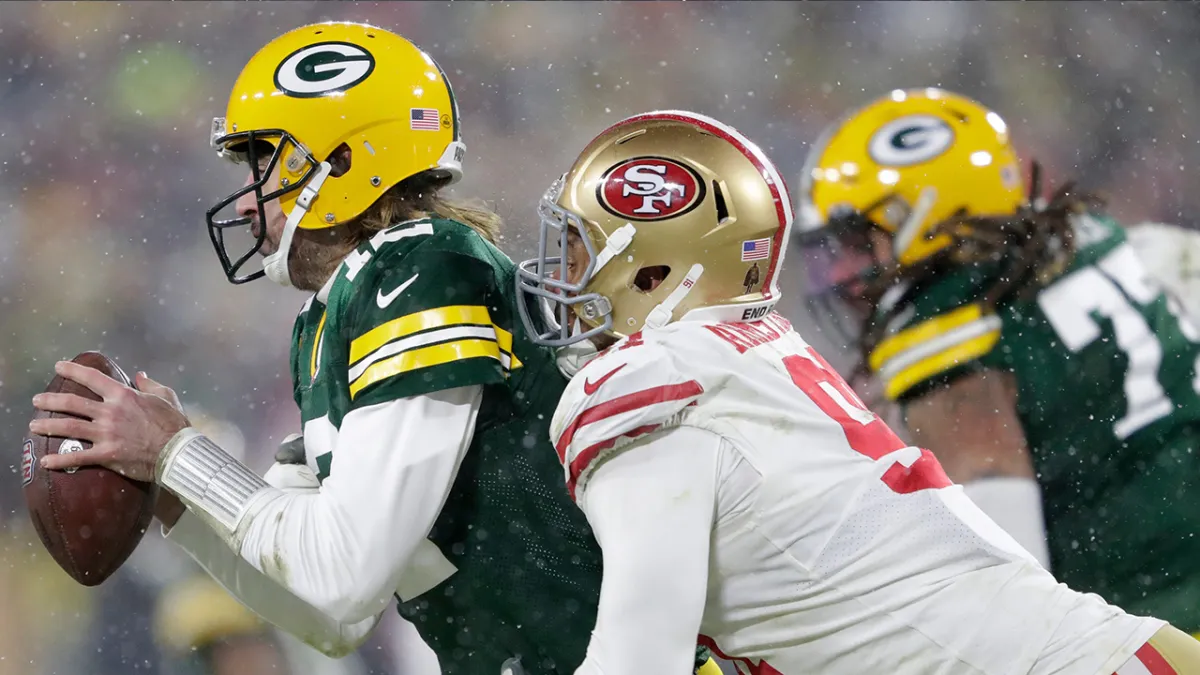 Aaron Rodgers' major playoff struggles vs. 49ers shown by stat – NBC Sports  Bay Area & California