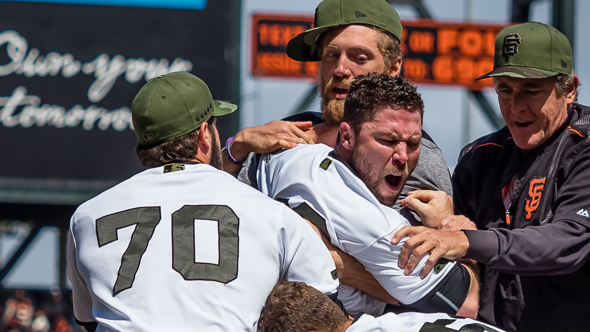 VIDEO: Nationals, Giants brawl after star Bryce Harper is plunked