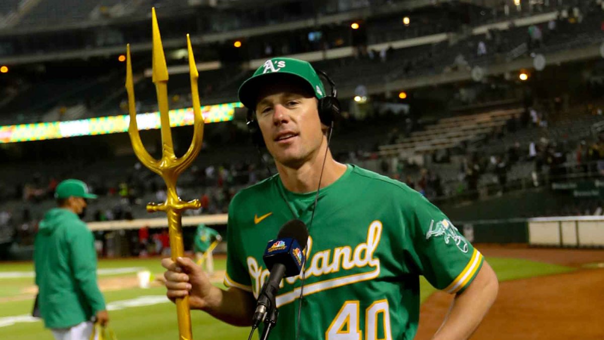 Sean Manaea details Athletics' $400 celebratory trident purchase – NBC  Sports Bay Area & California