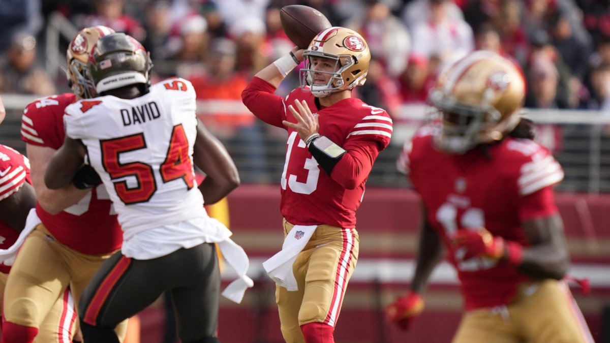 Brock Purdy surpasses Jimmy Garoppolo in key passing stat in first NFL  start – NBC Sports Bay Area & California