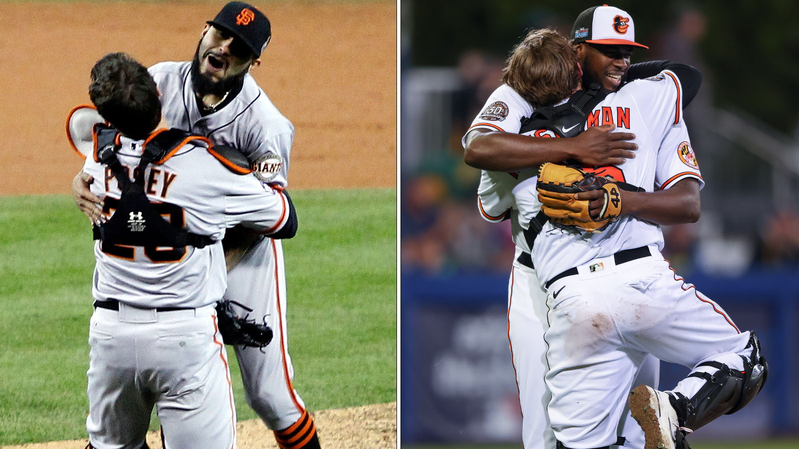 Adley Rutschman channels Giants' Buster Posey, his favorite athlete, with  hugs – NBC Sports Bay Area & California