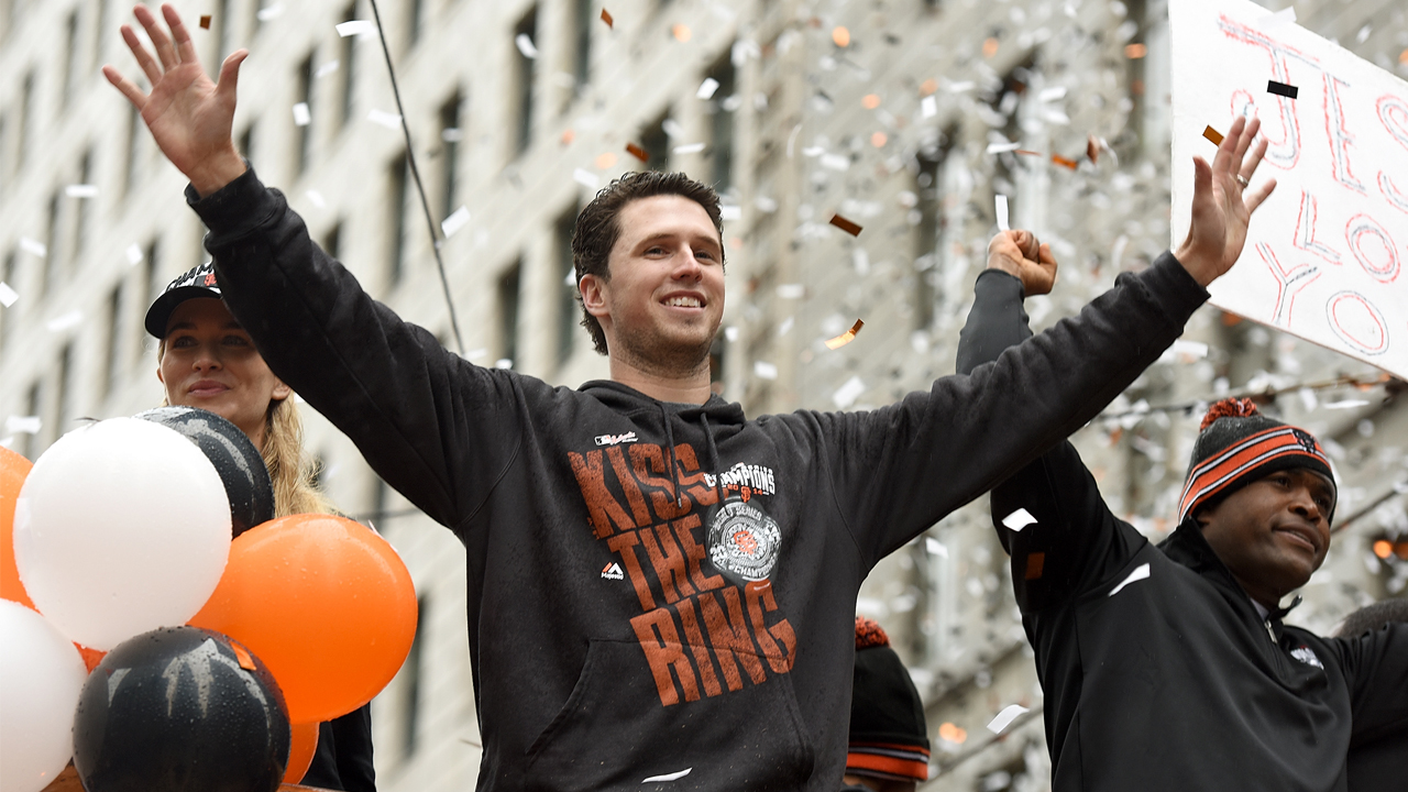 Giants' Posey on his three post-championship #BusterHugs