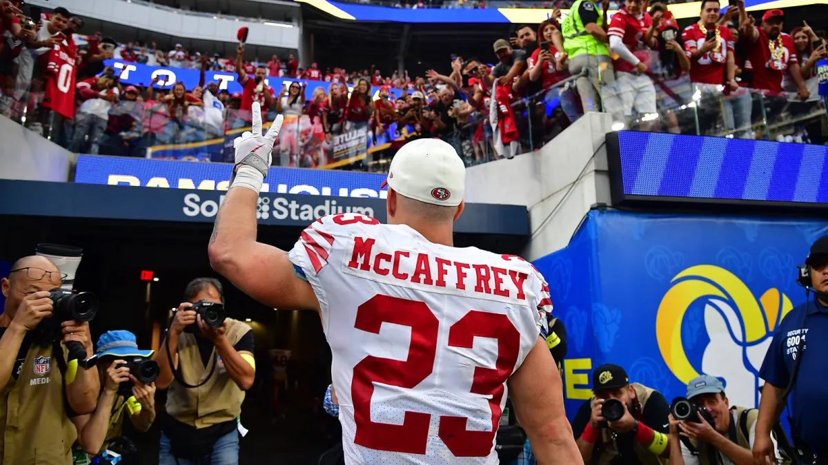 Christian McCaffrey unlikely to switch to No. 22 after Jeff Wilson