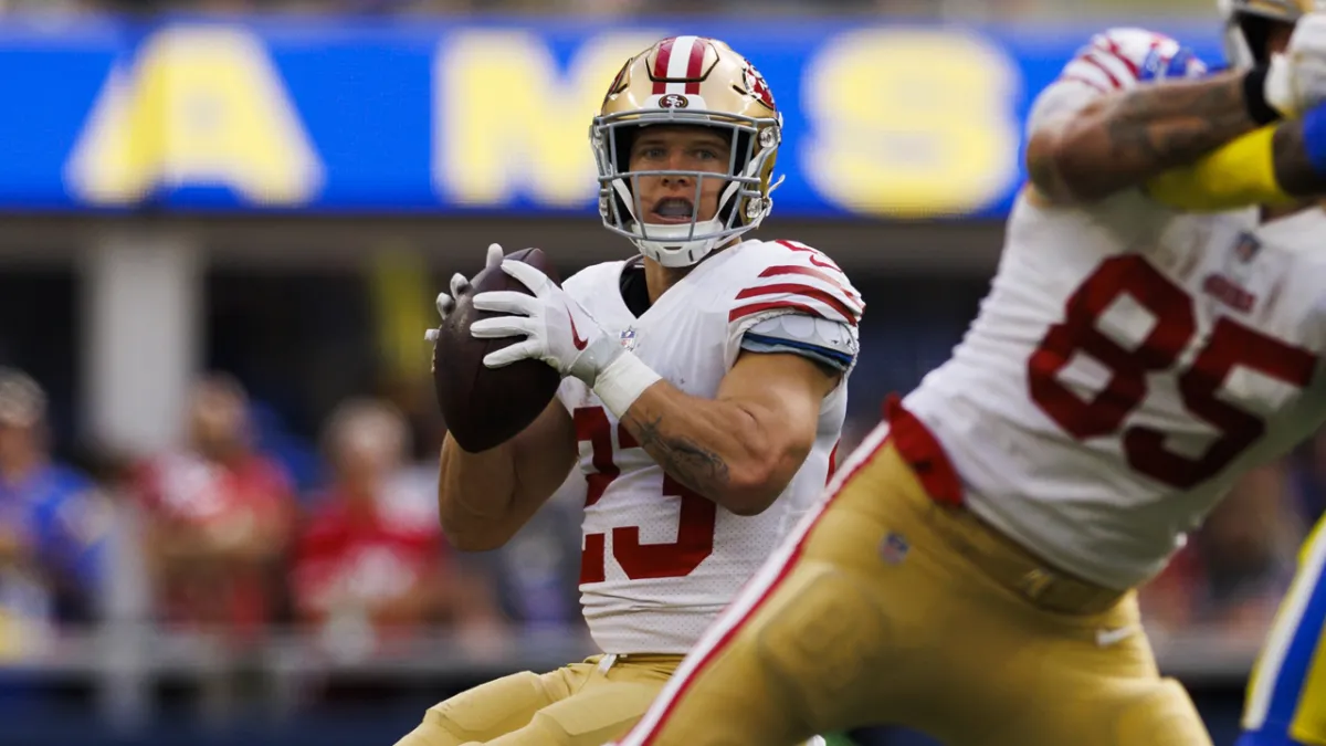 Christian McCaffrey racks up 152 total yards and a TD in the 49ers' 30-23  victory over the Rams