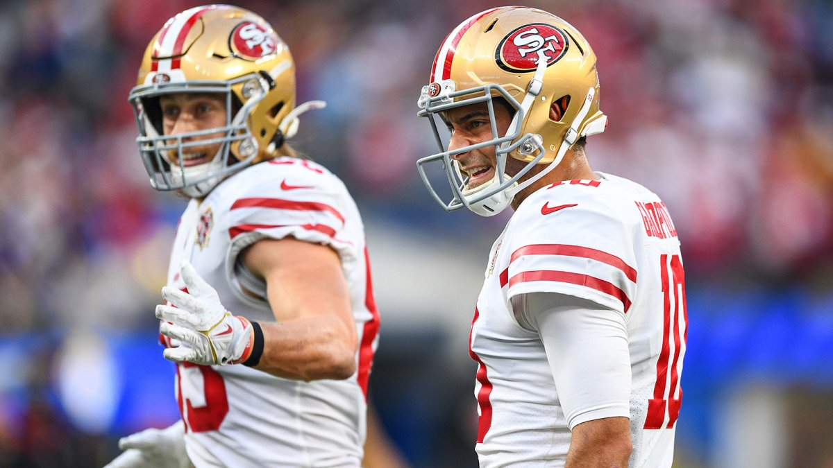 Matt Barrows on X: George Kittle wearing a signed Jimmy Garoppolo