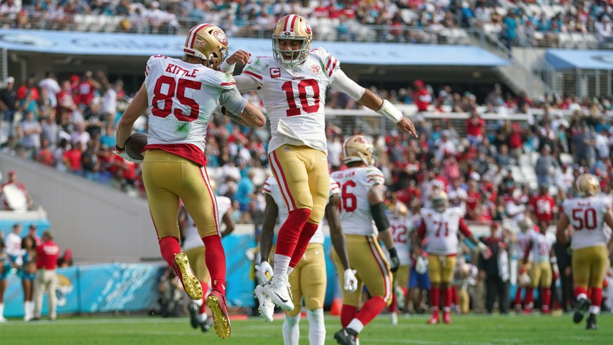 George Kittle Wore a Signed Jimmy Garoppolo T-Shirt After NFC Win