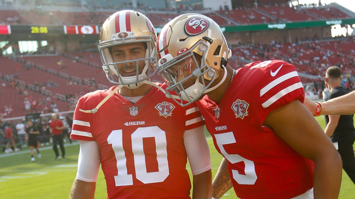 49ers Garoppolo matches feat of Joe Montana, Steve Young