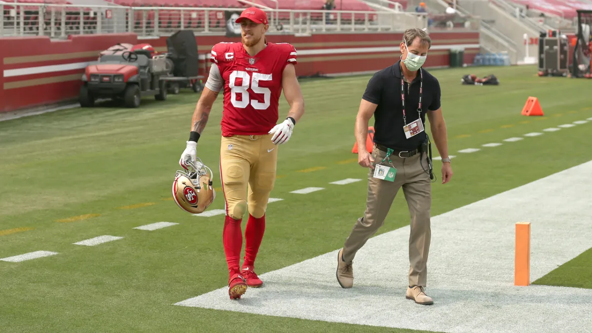 Kittle ruled out of 49ers’ game vs. Jets with knee sprain NBC