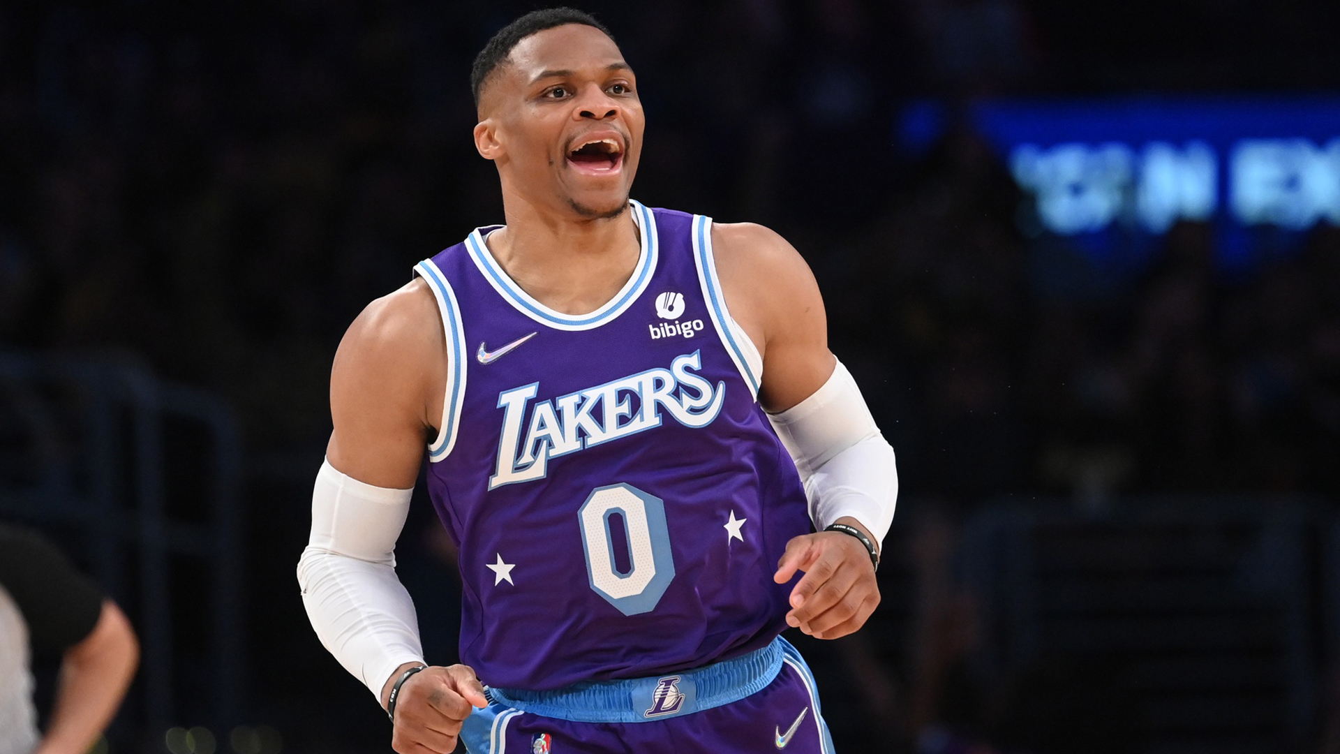 ESPN - Russell Westbrook in Los Angeles Lakers purple and gold