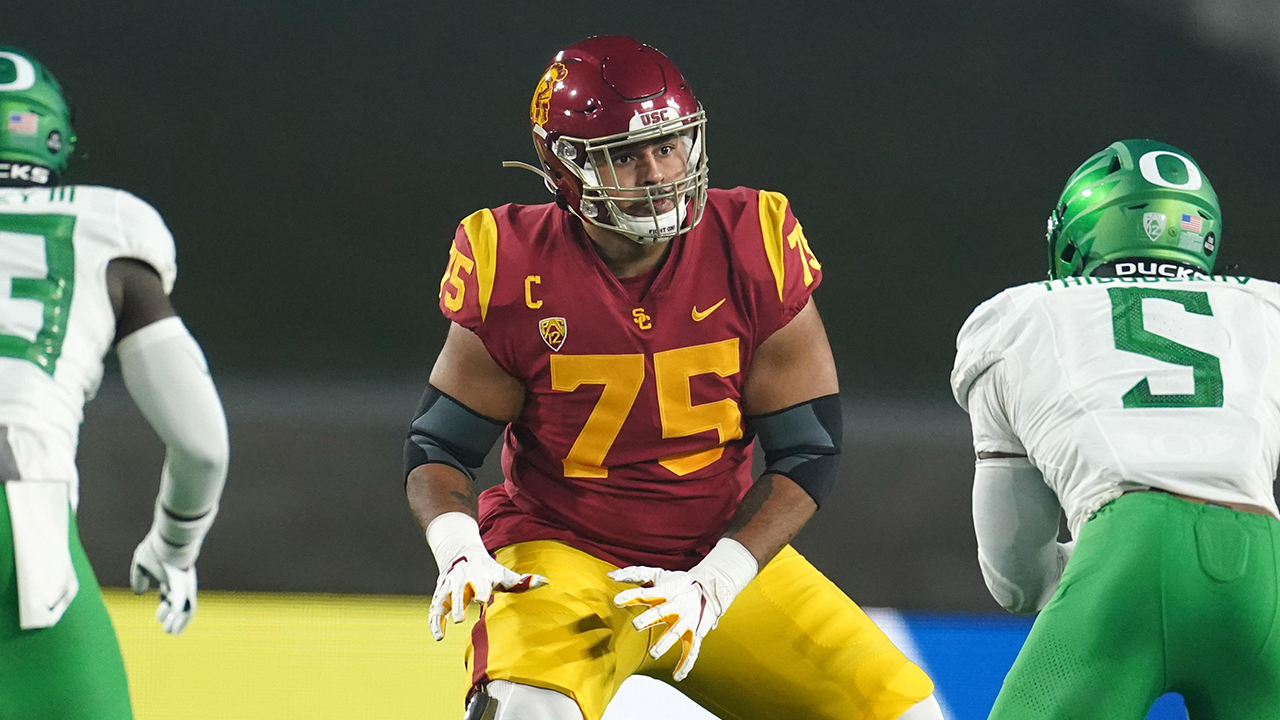 <p>Vera-Tucker can play inside and out, but he profiles as a left tackle at the NFL level.</p>
<p>He's got the size, strength, mobility and athleticism to be a good offensive tackle and help bolster the Football Team's line in front of Ryan Fitzpatrick. -- <em>JS</em></p>