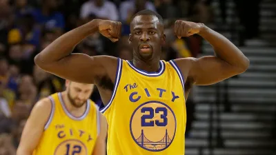 Golden State Warriors forward Draymond Green (23) gestures during the second half of an NBA basketball game against the Los Angeles Lakers in Oakland, Calif., Tuesday, Nov. 24, 2015. The Warriors won 111-77. (AP Photo/Jeff Chiu)