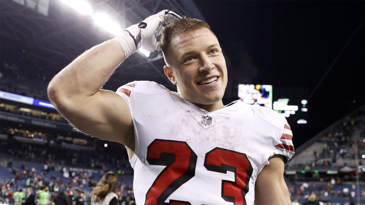 Christian McCaffrey of the Carolina Panthers looks on as snow falls News  Photo - Getty Images