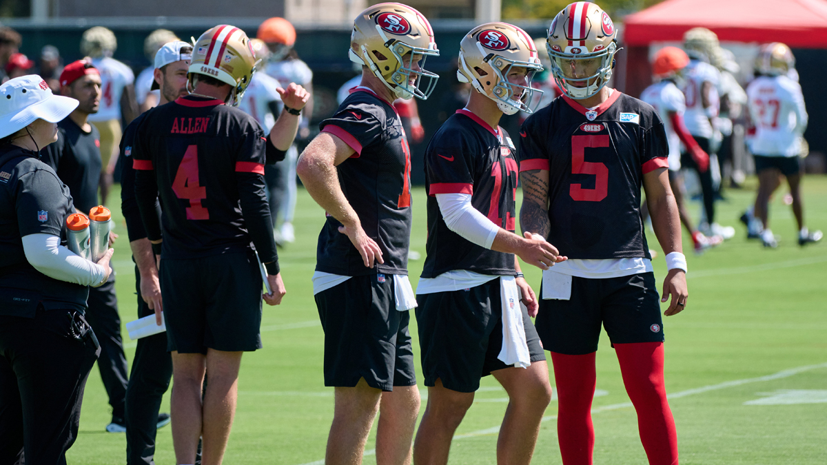 49ers training camp report: Trey Lance, QBs make aggressive defense pay –  NBC Sports Bay Area & California