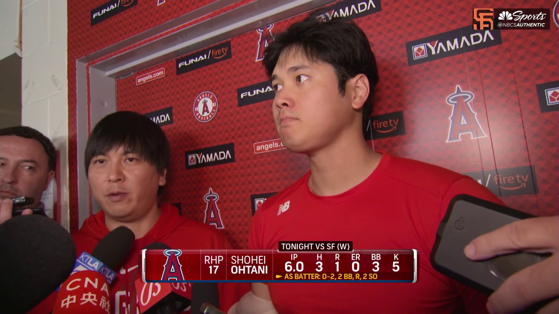 Shohei Ohtani gets his 10th mound victory of the season in the Angels' 4-1  win over the Giants – KGET 17