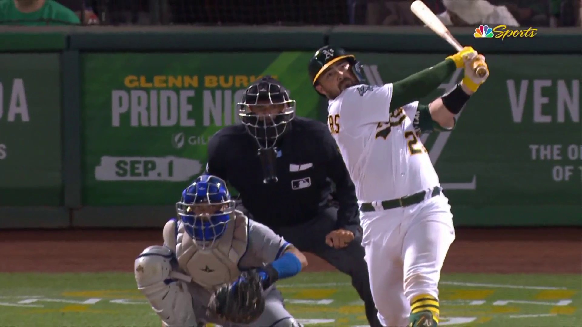 Shea Langeliers of the Oakland Athletics hits a home run in the sixth  News Photo - Getty Images