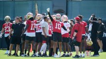 49ers training camp report: Trey Lance impressing in backup QB job bid –  NBC Sports Bay Area & California