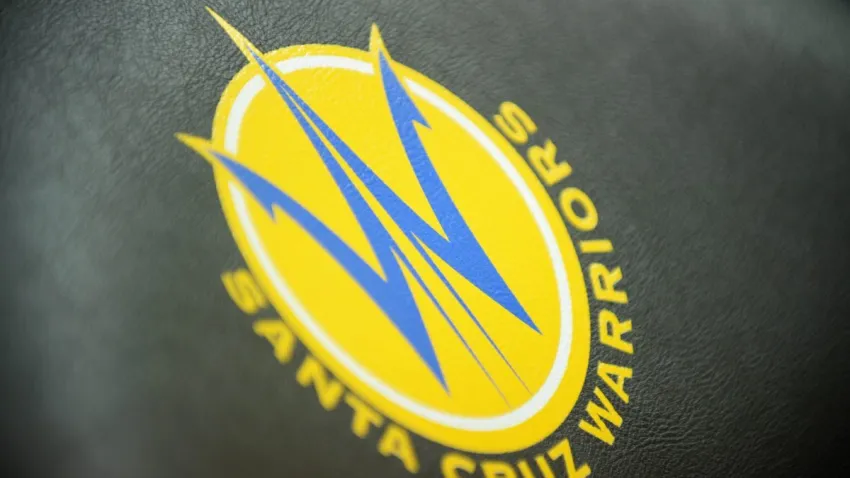 SANTA CRUZ, CA – APRIL 26: A shot of the Santa Cruz Warriors logo prior to the game against the Fort Wayne Mad Ants in Game Two of the NBA D-League Finals on April 26, 2015 at Kaiser Permanente Arena in Santa Cruz, California. NOTE TO USER: User expressly acknowledges and agrees that, by downloading and/or using this Photograph, user is consenting to the terms and conditions of the Getty Images License Agreement. Mandatory Copyright Notice: Copyright 2015 NBAE (Photo by Noah Graham/NBAE via Getty Images)