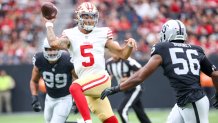 49ers training camp report: Trey Lance thrives in two-minute drill vs.  Raiders – NBC Sports Bay Area & California