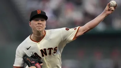 SAN FRANCISCO, CALIFORNIA – AUGUST 28: Kyle Harrison #45 of the San Francisco Giants pitches against the Cincinnati Reds in the top of the second inning at Oracle Park on August 28, 2023 in San Francisco, California. (Photo by Thearon W. Henderson/Getty Images)