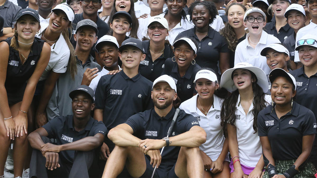 Stephen Curry at the Underrated Golf tour at Firestone CC