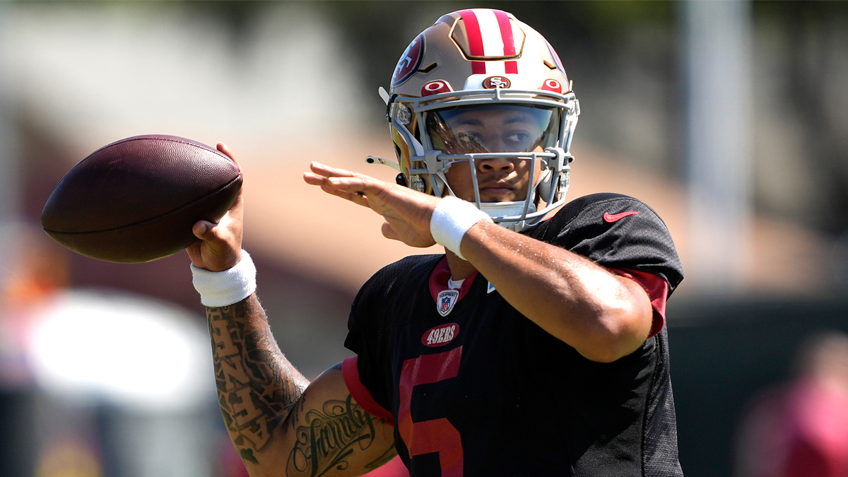 49ers training camp report: Trey Lance thrives in two-minute drill vs.  Raiders – NBC Sports Bay Area & California