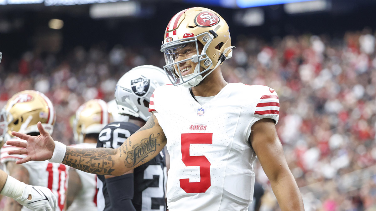 49ers QB Trey Lance happier, in 'great spot' ahead of 2023 NFL season – NBC  Sports Bay Area & California