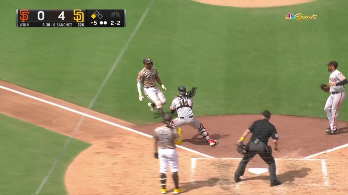 Giants tag out Padres' Xander Bogaerts at home on wild play – NBC Sports  Bay Area & California