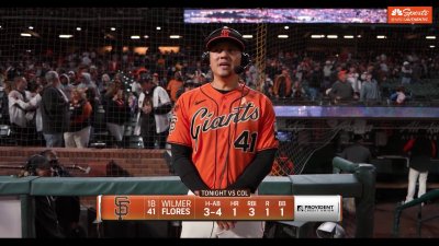 Wilmer Flores' homer in ninth leads Giants past Dodgers