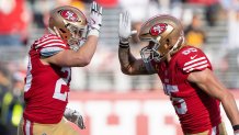 How 49ers' offensive line sprung Christian McCaffrey's 65-yard touchdown  run – NBC Sports Bay Area & California