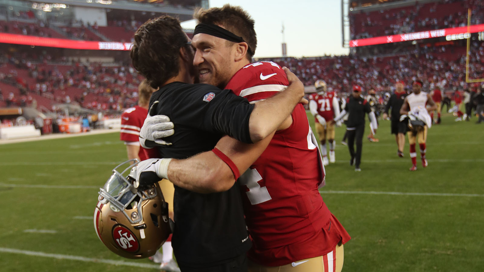 Kyle Juszczyk of the San Francisco 49ers rushes during the game