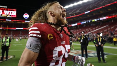 George Kittle's huge game helps 49ers keep NFC playoff hopes alive – NBC  Sports Bay Area & California