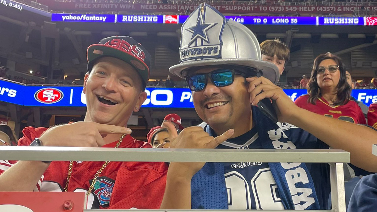 Cowboys fan on phone in stands during game vs. 49ers explains viral ...