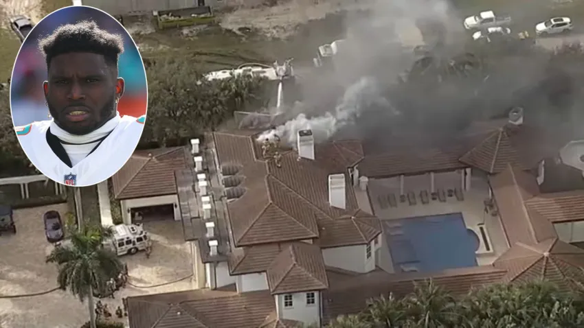 A fire swept through Miami Dolphins star Tyreek Hill’s Southwest Ranches mansion.