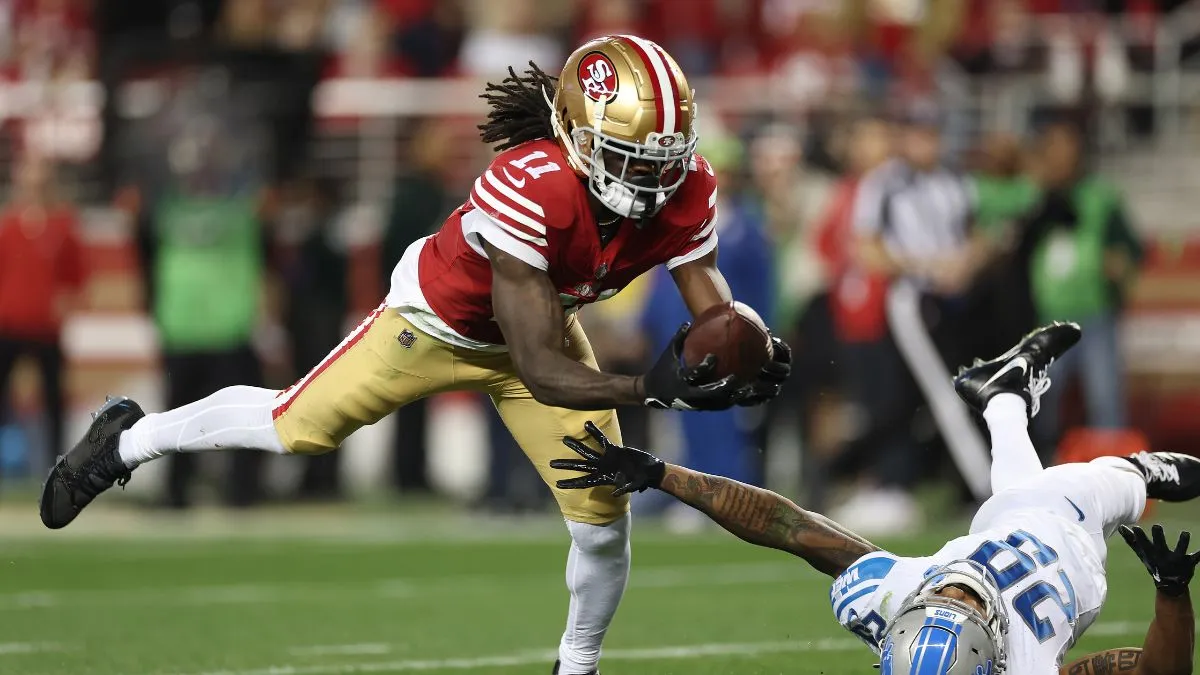 Wild Brandon Aiyuk catch leads to 49ers TD in NFC title game vs. Lions