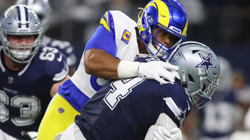 Aaron Donald sacks Dak Prescott