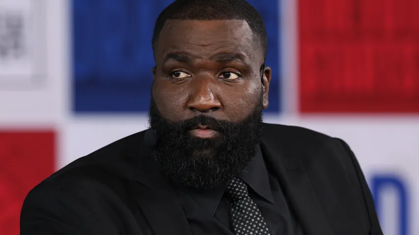 BROOKLYN, NY – JUNE 22: Kendrick Perkins looks on before the 2023 NBA Draft on June 22, 2023 at Barclays Center in Brooklyn, New York. NOTE TO USER: User expressly acknowledges and agrees that, by downloading and or using this photograph, User is consenting to the terms and conditions of the Getty Images License Agreement. Mandatory Copyright Notice: Copyright 2023 NBAE (Photo by Michael J. LeBrecht II/NBAE via Getty Images)