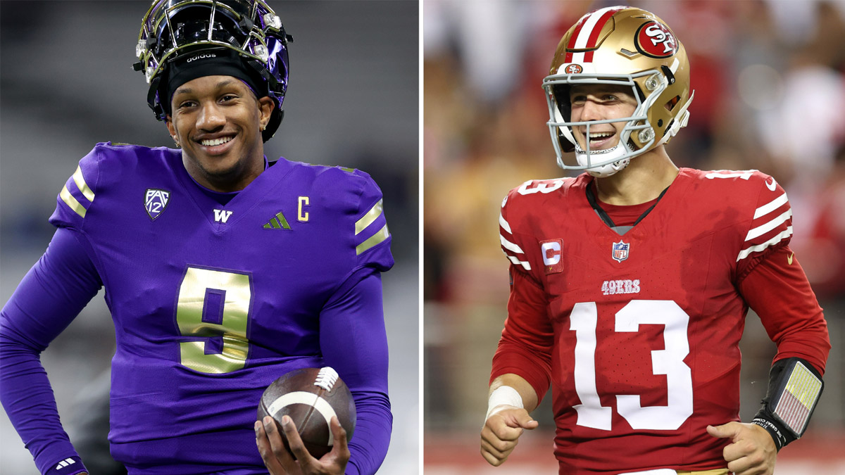 Where 49ers’ Brock Purdy lands on Michael Penix Jr.’s top five NFL QBs