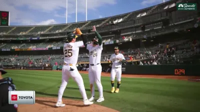 A's bash six homers in 20-4 home rout of Marlins