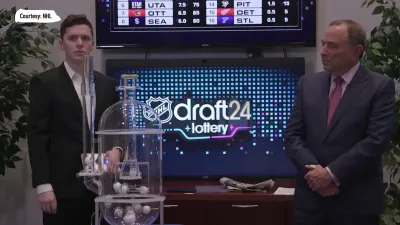 Watch Sharks win 2024 NHL draft lottery draw for No. 1 overall pick