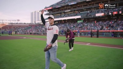 49ers QB Purdy throws first pitch at Giants-Dodgers game