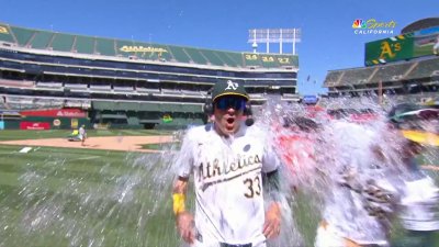 Bleday breaks down game-tying homer after A's wild win over Rockies